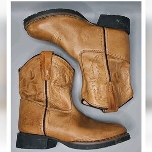 CODY JAMES Showdown Western Boots Sz 7 D Style Tan Brown Leather 43134T Kids